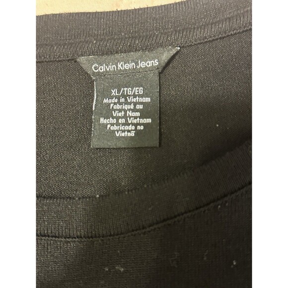 Calvin Klein Women's Short Sleeve Top Plus Size XL Black Cree Neck Stretch Shirt - Picture 3 of 3